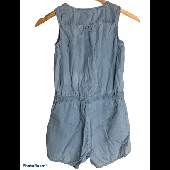 GAP Chambray Romper Girls L - Picture 2 of 8